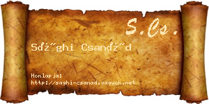 Sághi Csanád névjegykártya